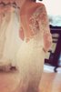 Vintage Lange Ärmeln Sweep Zug Meerjungfrau Stil Extravagantes Brautkleid - 3