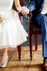 A-Linie Reißverschluss wadenlanges Brautkleid mit Juwel Ausschnitt aus Tüll - 3