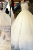 Robe de mariée en tulle incroyable broder de traîne longue ballonné - 3