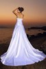 Robe de mariée distinguee longue avec perle de mode de bal de traîne moyenne - 2