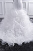 Robe de mariée en chute de sirène en salle ruchés plongeants adorable - 4