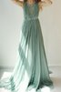Sweep train plissiertes Bateau Chiffon informelles langes Brautjungfernkleid - 1
