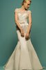 Robe de mariée vintage naturel avec manche courte de sirène appliques - 1