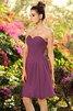 Normale Taille Ärmelloses Chiffon Drapiertes Knielanges Brautjungfernkleid - 5