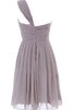 Robe demoiselle d'honneur au niveau de genou avec zip ligne a avec sans manches ruché - 3