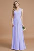 Prinzessin Normale Taille Bodenlanges Brautjungfernkleid aus Chiffon mit V-Ausschnitt - 22
