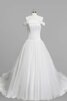 Duchesse-Linie schulterfrei Gericht Schleppe Brautkleid mit Bordüre ohne Ärmeln - 4