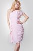 Robe demoiselle d'honneur informel d'épaule asymétrique au drapée avec zip avec chiffon - 5