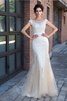 Robe de mariée simple longue appliques de sirène fermeutre eclair - 3