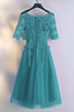 3 /4 Länge Ärmeln Mode Legeres Romantisches Cocktailkleid mit Bordüre - 2