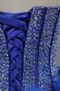 Robe de quinceanera longue naturel avec lacets manche nulle avec perle - 6