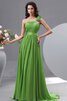 A-Line Chiffon Ein Schulter Brautmutterkleid mit Kristall mit Blume - 1