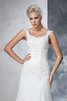 Spaghetti Träger Chiffon Sittsames Extravagantes Brautkleid mit Breiter Träger - 7