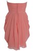 Reißverschluss A Linie mini Cocktailkleid ohne Ärmeln aus Chiffon - 2