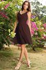 Robe demoiselle d'honneur naturel ruché de princesse bretelles spaghetti en chiffon - 6