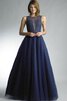 Robe de bal naturel ligne a avec sans manches de col bateau textile en tulle - 4
