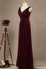 Robe demoiselle d'honneur simple plissé a-ligne manche nulle en chiffon - 3