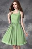Ärmelloses Normale Taille Chiffon Reißverschluss Brautjungfernkleid mit Spaghettiträger - 27