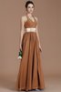 Normale Taille A-Line Ärmelloses Bodenlanges Brautjungfernkleid aus Chiffon - 9