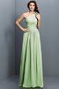 Robe demoiselle d'honneur longue de princesse en chiffon avec fronce manche nulle - 25