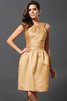 Robe demoiselle d'honneur naturel de princesse avec zip a-ligne en satin - 12