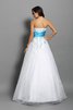 Robe de quinceanera longue de col en cœur en satin de mode de bal avec perle - 2