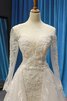 Robe de mariée avec manche longue encolure ronde élégant textile en tulle luxueux - 4