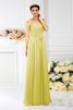 Chiffon Drapiertes Anständiges Bodenlanges Brautjungfernkleid mit Empire Taille - 8