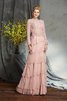 Chiffon Langärmeliges Anständiges Brautmutterkleid mit Rüschen mit Reißverschluss - 5