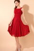 Robe demoiselle d'honneur avec sans manches fermeutre eclair ruché a-ligne au niveau de genou - 2