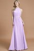 Robe demoiselle d'honneur naturel a-ligne manche nulle en chiffon de princesse - 24
