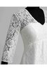Robe de mariée simple au niveau de genou de tour de ceinture en haute ruché de col en v - 6