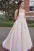 Robe de bal a-ligne de princesse honorable avec sans manches naturel - 1