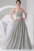 Abito da Sera Cuore con Increspato con Applique in Chiffon - 1