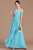 Prinzessin Chiffon Ärmelloses Schulterfreier Ausschnitt Bodenlanges Brautjungfernkleid - 10