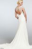 Robe de mariée avec chiffon avec manche courte de traîne mi-longue entrecroisé avec cristal - 3