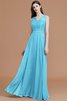 A Linie Prinzessin Normale Taille Ärmelloses Bodenlanges Brautjungfernkleid - 9