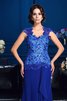 Chiffon A-Linie Prinzessin Brautmutterkleid mit V-Ausschnitt mit Applikation - 4