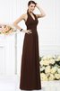 Abito da Damigella Alta Vita Anello con Festone Lungo in Chiffon - 7