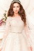 Abito da Sposa Coda A Strascico Cappella Elegante con Perline Ball Gown Romantico con Applique - 3