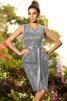 Satin Normale Taille Ärmelloses Schaufel-Ausschnitt Kurzes Brautjungfernkleid - 27