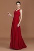Herrlich A-Line Normale Taille Bodenlanges Brautjungfernkleid aus Chiffon - 6