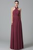 Robe demoiselle d'honneur a-ligne de princesse de lotus de dos nu avec chiffon - 3
