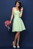 Normale Taille Drapiertes Mini Brautjungfernkleid mit Herz-Ausschnitt mit Plissierungen - 25