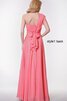 Robe demoiselle d'honneur plissé simple avec zip de lotus ruché - 3