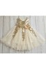Robe de cortège enfant plissage pailleté de tour de ceinture empire avec perle de lotus - 2