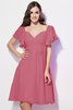 Robe demoiselle d'honneur bref en chiffon avec manche courte collant de lotus - 28