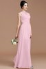 Robe demoiselle d'honneur naturel en chiffon avec zip de princesse au niveau de cou - 28