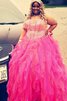 Abito da Ballo con Perline Senza Maniche Ball Gown A Terra Taglia Forte - 2