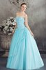 A Linie Ärmelloses Duchesse-Linie Jugendweihekleid aus Tüll mit Perlen - 3